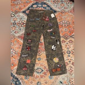 Camouflage Pants with Band Patches Sz 32x32 Brand New